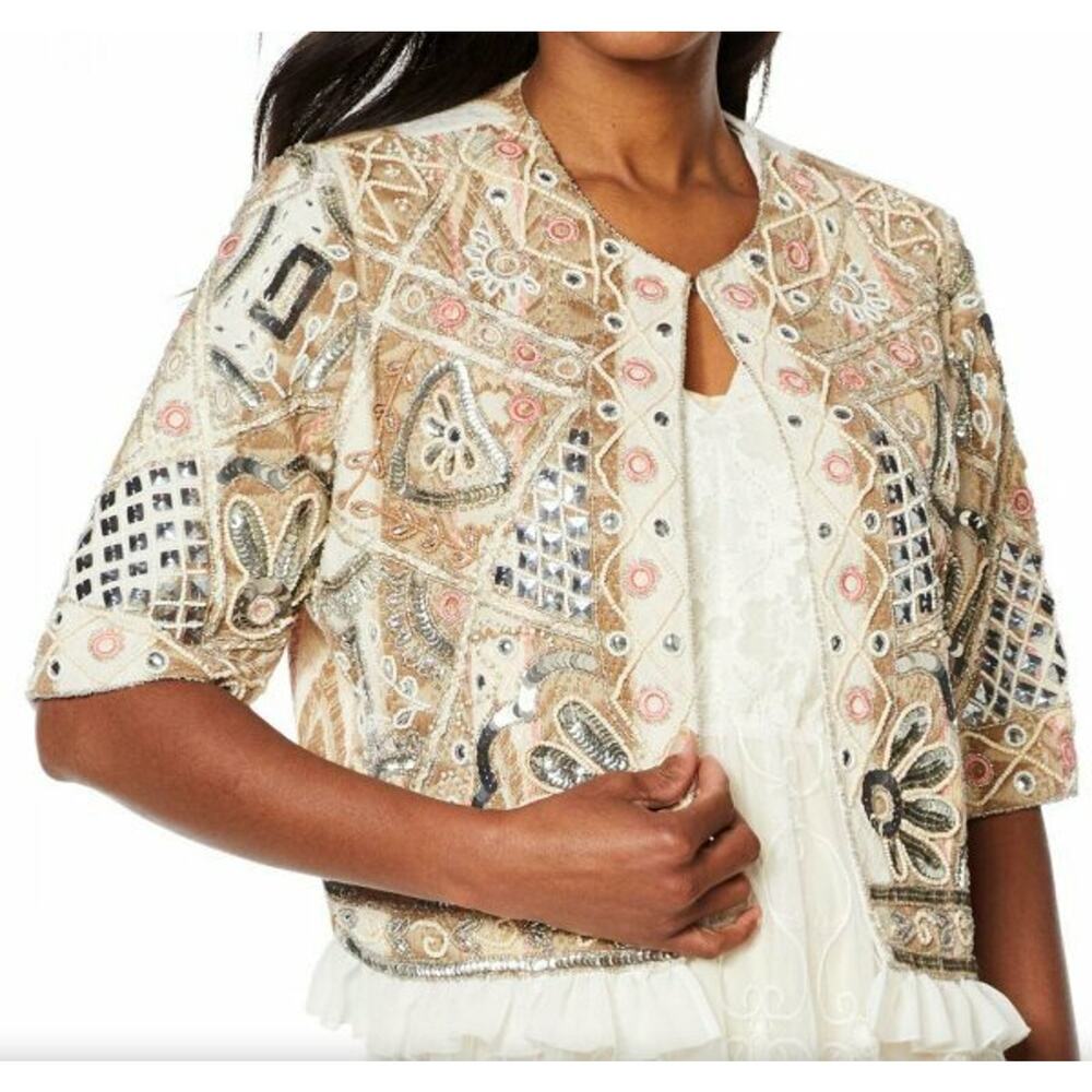 NEW LABELLUM HILLARY SCOTT HERO EMBELLISHED EMBROIDERED JACKET SIZE MEDIUM